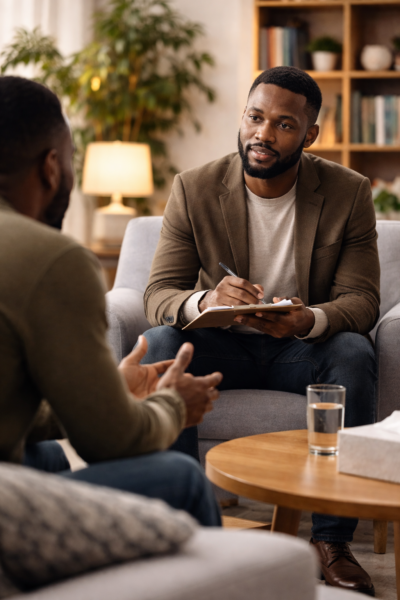 Therapy session in a calm setting